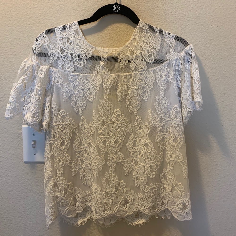 BB Dakota white lace shirt